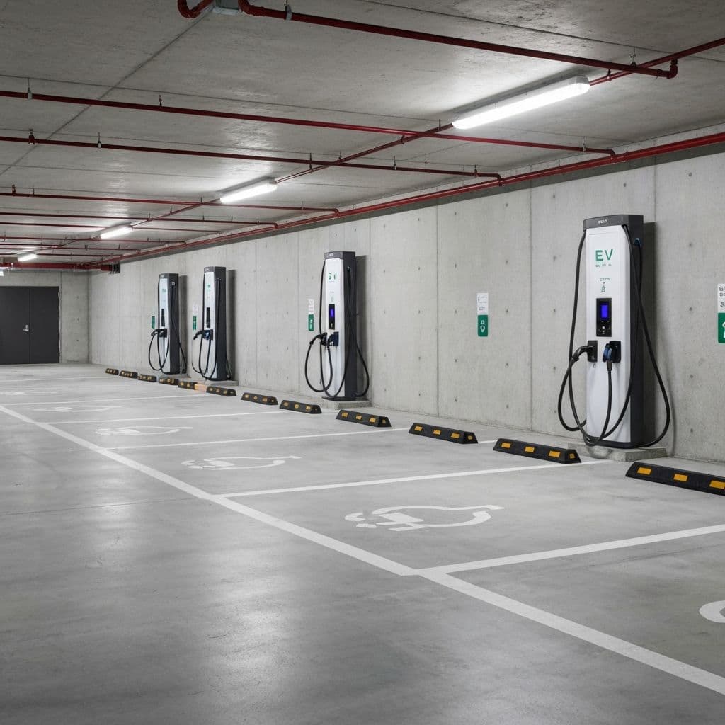 Parking équipé de bornes de recharge